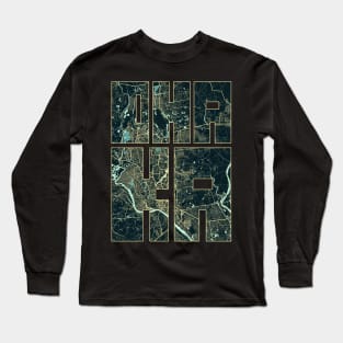 Dhaka, Bangladesh City Map Typography - Summer Long Sleeve T-Shirt